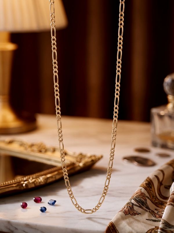 14kt Gold Figaro Chain 22" 3.41mm