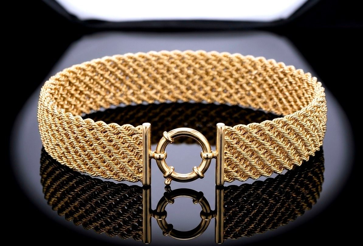 14kt Gold Women Mesh Bracelet