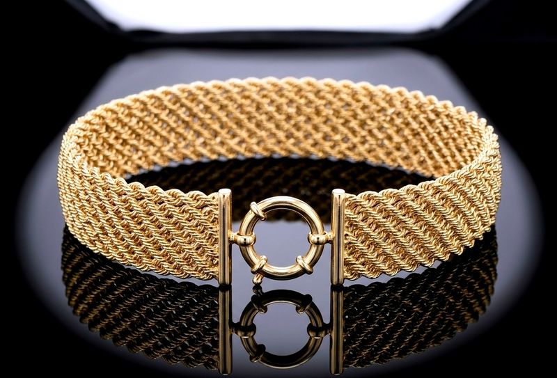 14kt Gold Women Mesh Bracelet