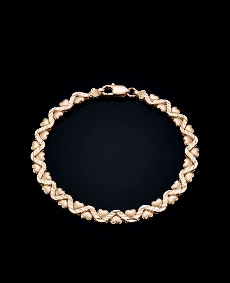 14kt Gold Wave heart Bracelet