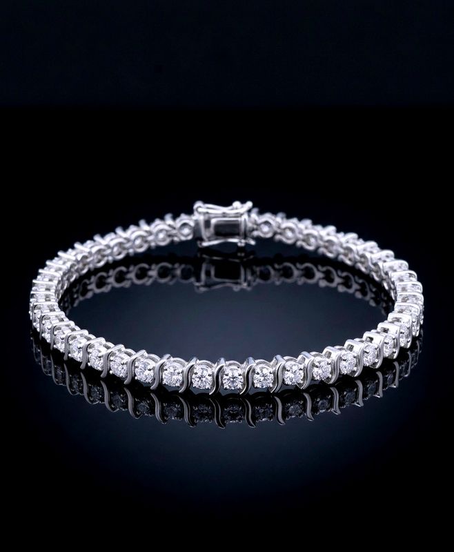 14kt White Diamond Tennis Bracelet
