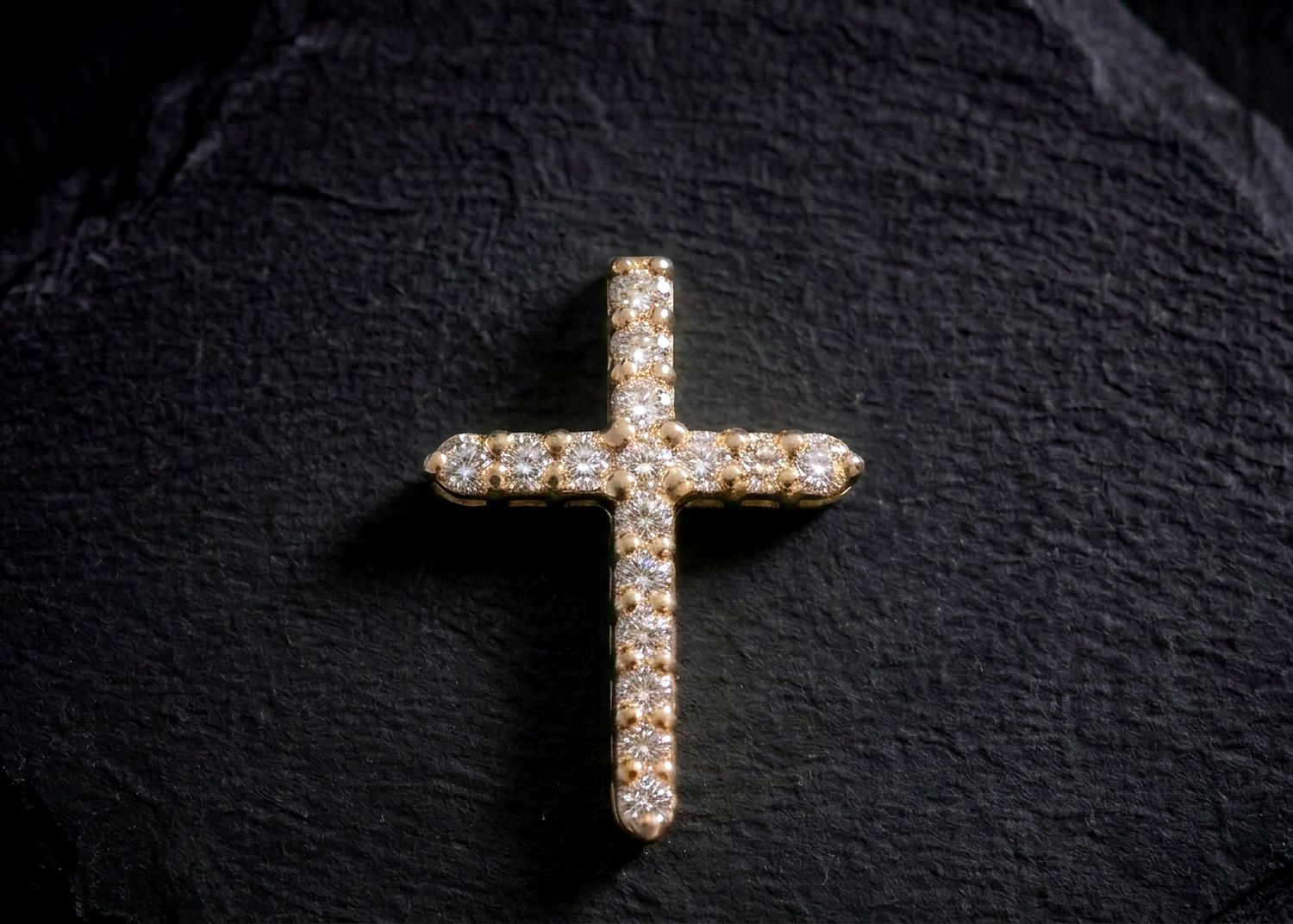 14kt Gold Diamond Cross Pendant