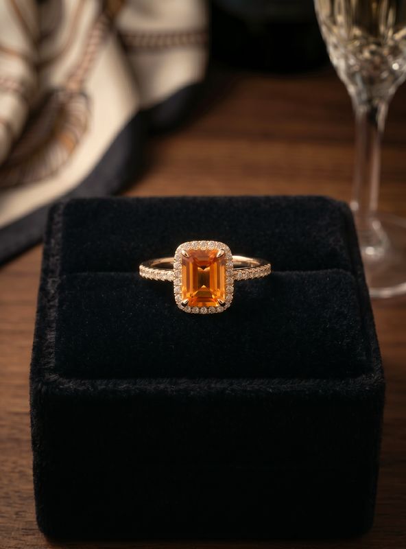 14kt Gold Cushion Cut Topaz Ring