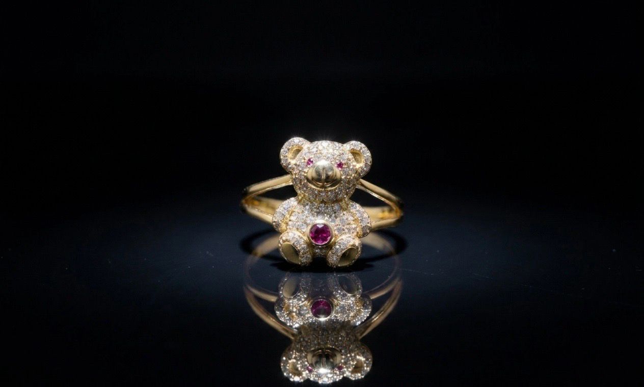 14kt Gold Teddy Bear Ring