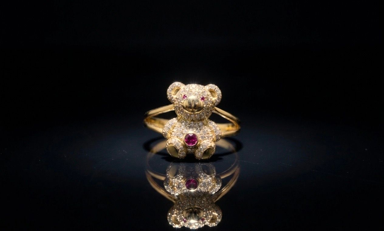 14kt Gold Teddy Bear Ring