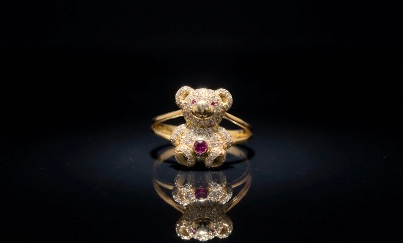 14kt Gold Teddy Bear Ring