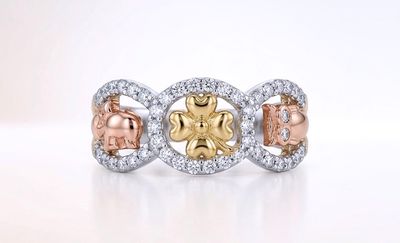 14kt Gold Two-Tone 4 Symbol Ring