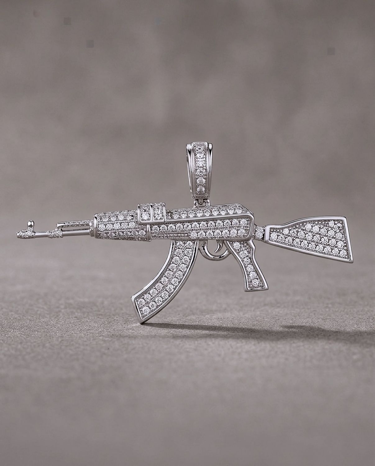 Silver Ak-47 CZ Pendant