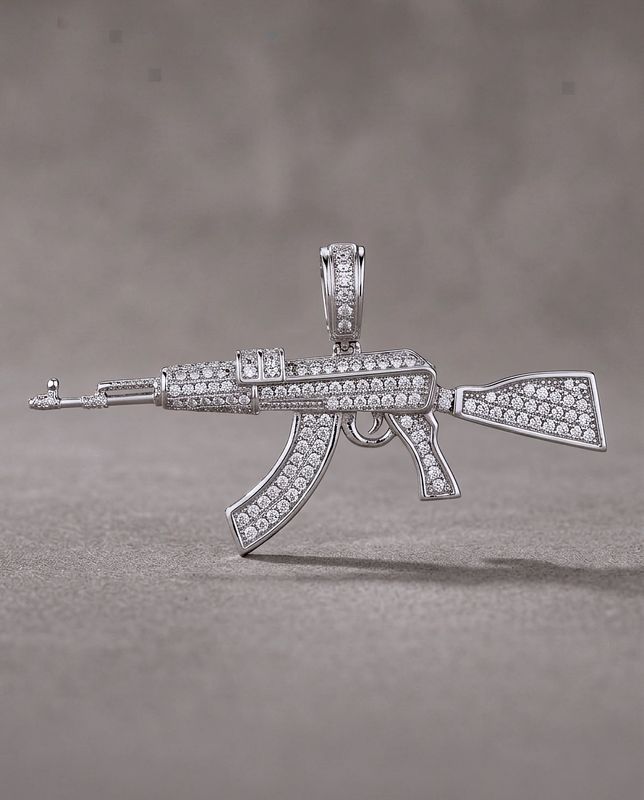 Silver Ak-47 CZ Pendant
