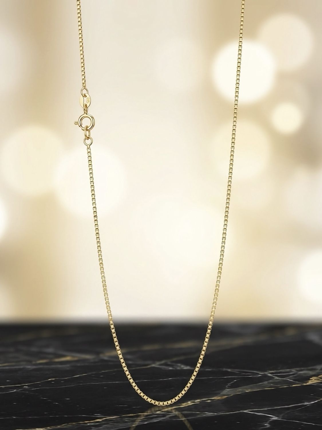 14kt Gold Box Chain 22" 0.9mm
