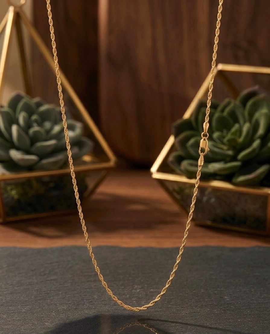 14kt Gold Rope Chain 24" SOLID 2mm
