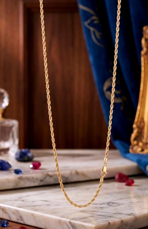 14kt Gold Rope Chain 24" HOLLOW 2.5mm
