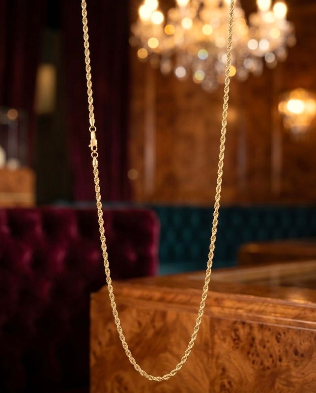 14kt Rope Chain 24" Solid 2mm