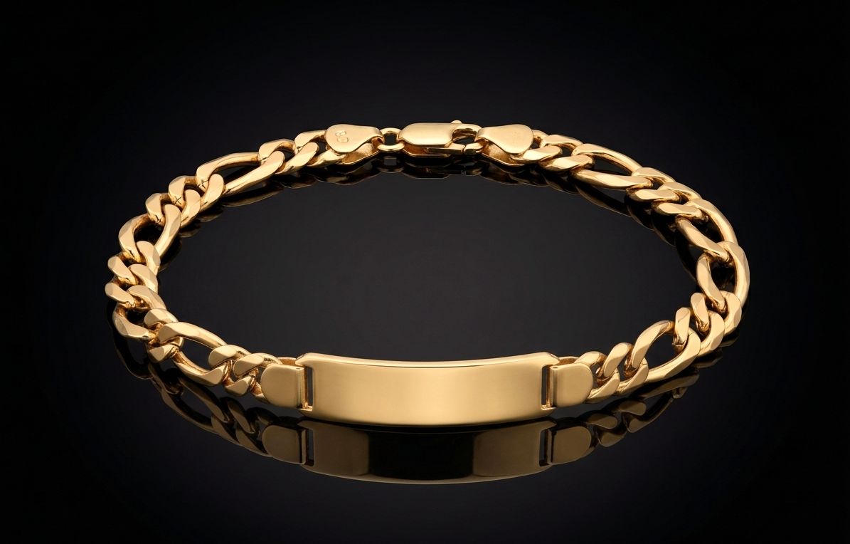 14kt Gold ID Figaro Bracelet