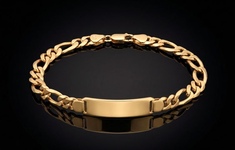14kt Gold ID Figaro Bracelet