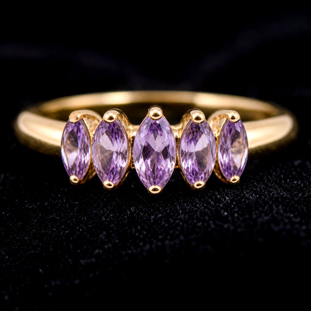 10kt Five Marquise Amethyst Ring
