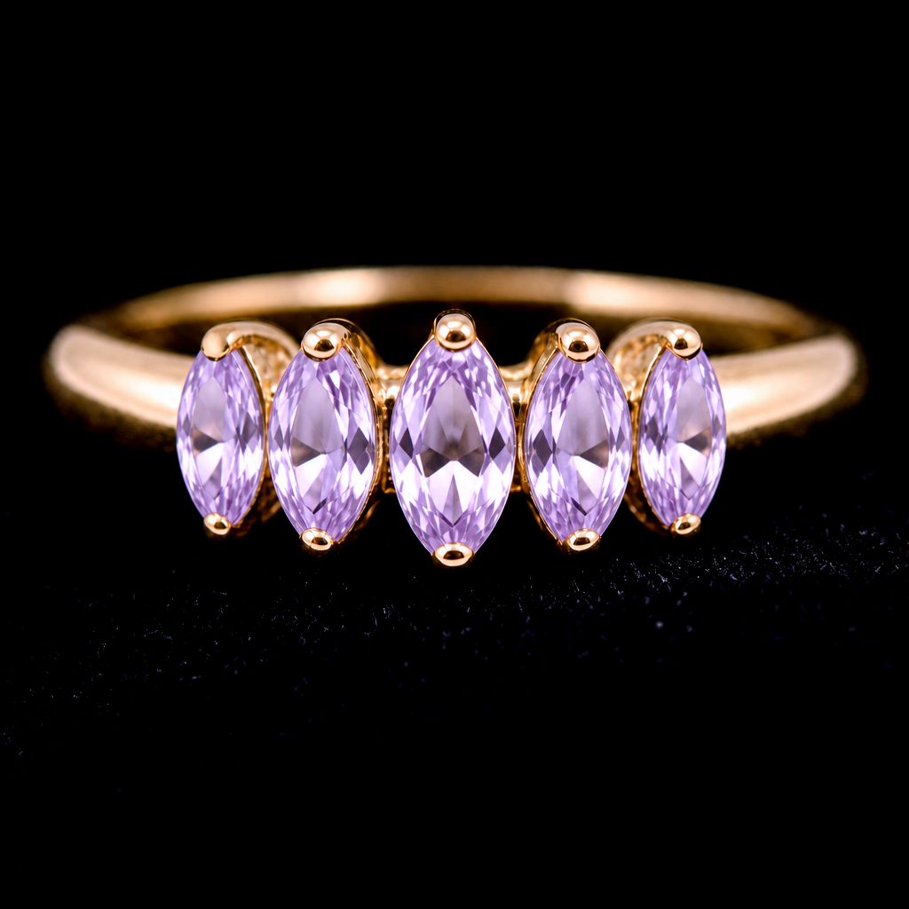 10kt Five Marquise Amethyst Ring
