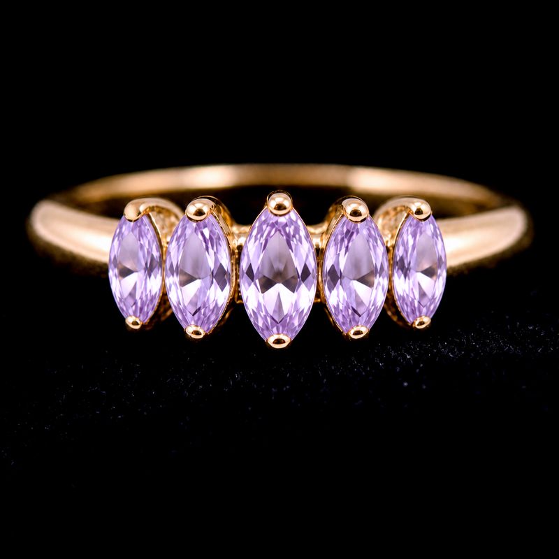 10kt Five Marquise Amethyst Ring