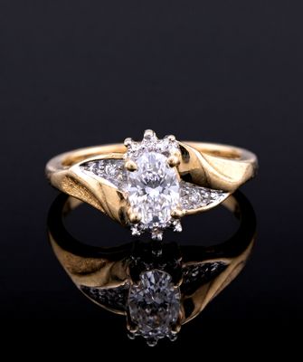 10kt Vertical Bypass Ring "YOU &amp; ME"