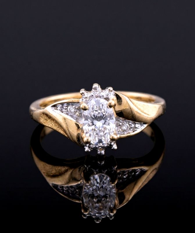 10kt Vertical Bypass Ring "YOU &amp; ME"