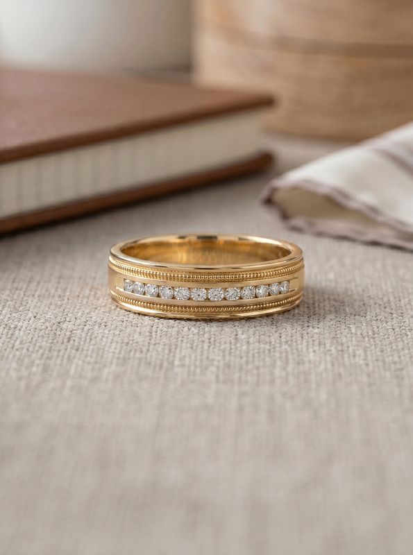 14kt Gold Diamond 0.20ct Wedding Band
