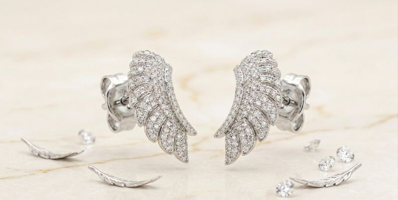 Sterling Silver Angel  Wings Climbing Earrings