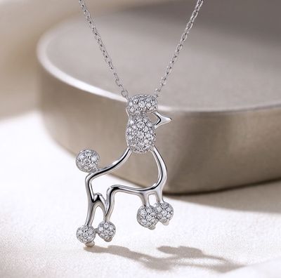 Silver Poodle Charm Necklace