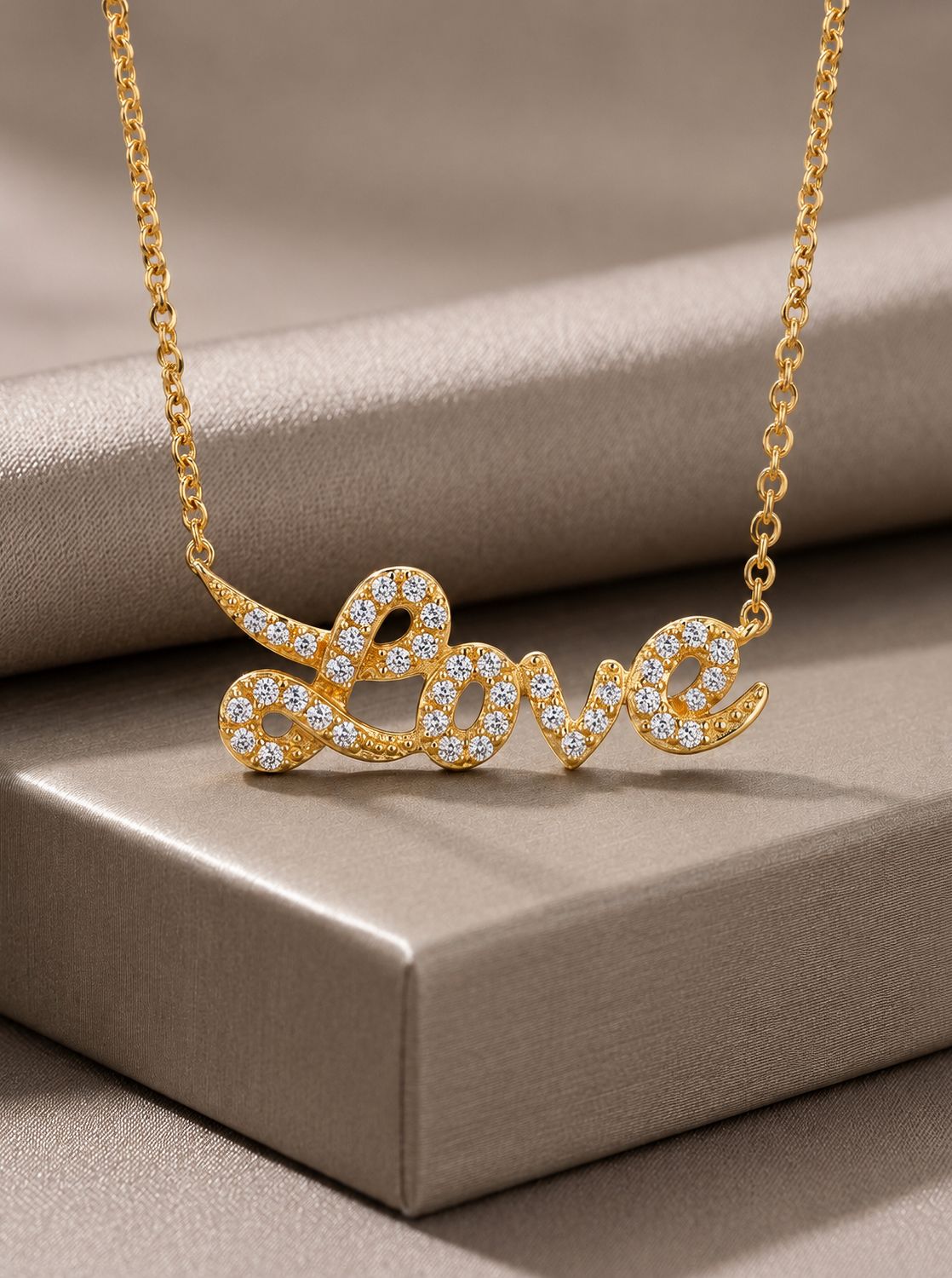Gold Plated Love Pendant Necklace