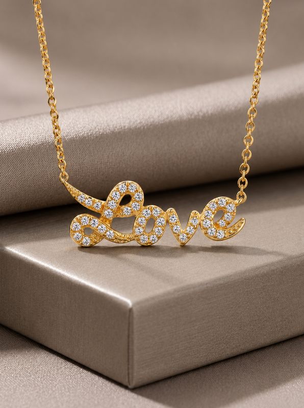 Gold Plated Love Pendant Necklace