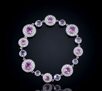Silver Multi Color CZ Bracelet