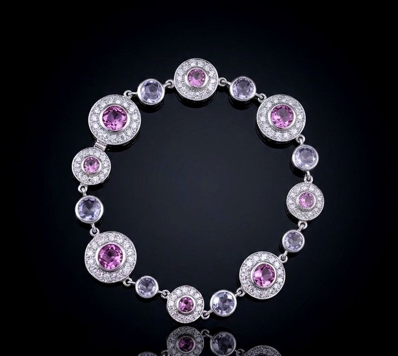 Silver Multi Color CZ Bracelet