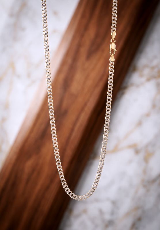 Silver Gold Plated 2 Toned De Cuban 20" Chain 4.3mm