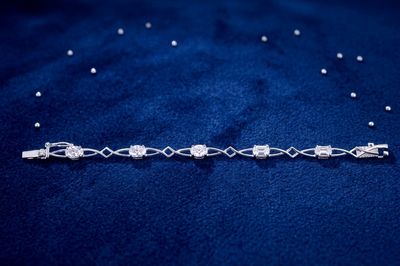Sterling Silver Clear CZ Open Link Bracelet