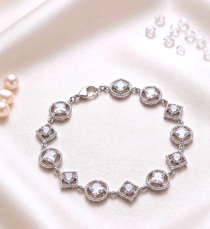 Sterling Silver Multi Shape Clear CZ Bracelets