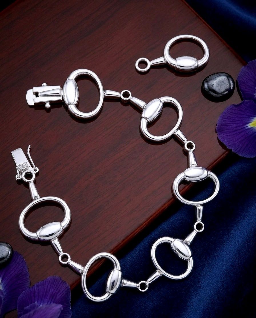 Sterling Silver Multi Oval Link Bracelet 8"