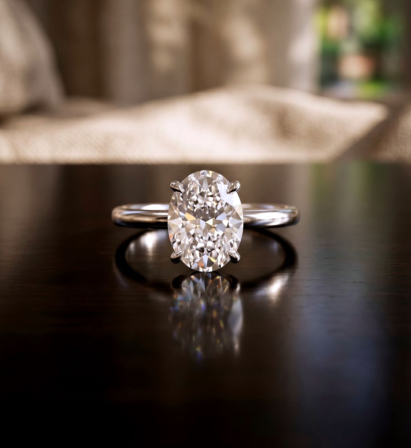 14kt White Gold Oval Solitaire 2.03CT VS1 Color E