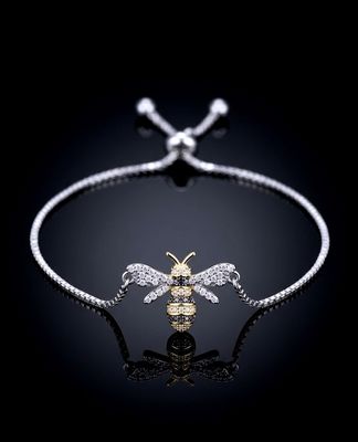 Sterling Silver 2 Toned Bumblebee Lariat Bracelet