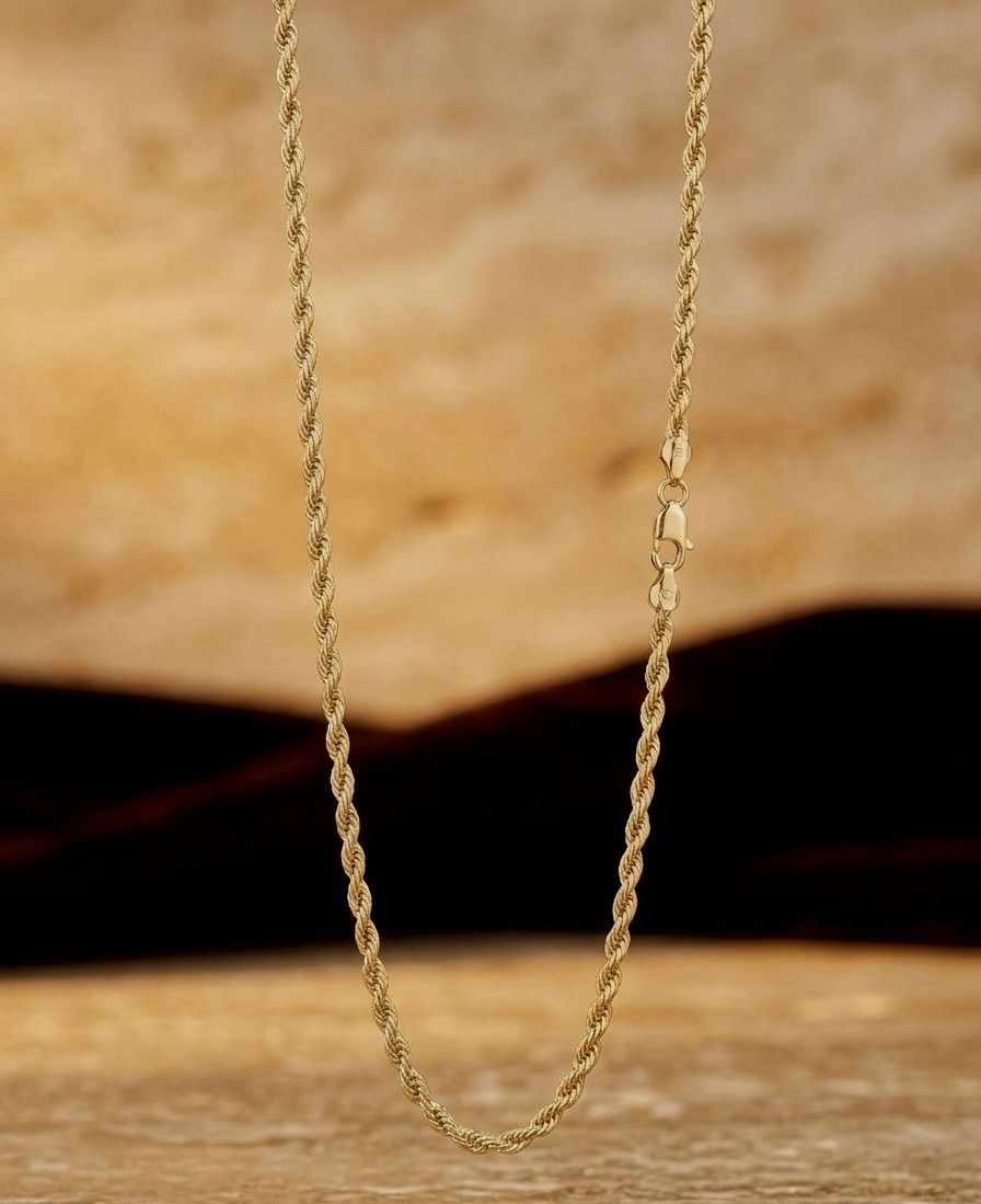 14kt Rope Chain 20" HOLLOW 3mm