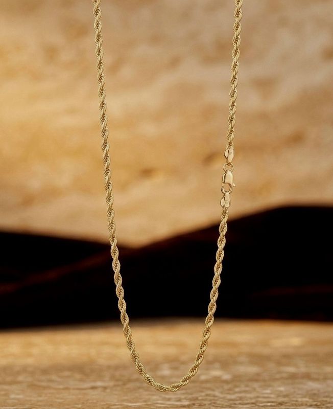 14kt Rope Chain 20" HOLLOW 3mm