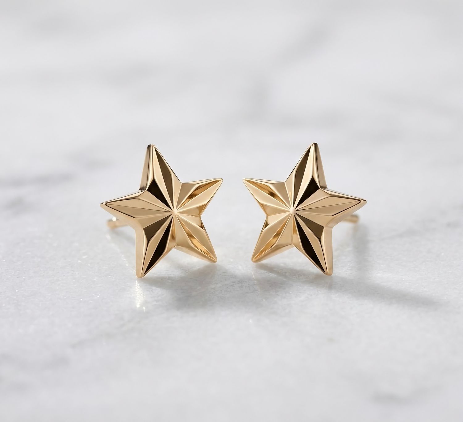 14kt Gold Star Shape (SMALL) Earrings