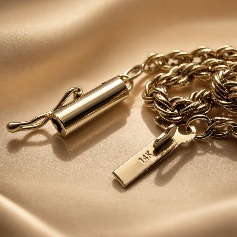 14kt Gold Rope Chain 21" SOLID 3mm