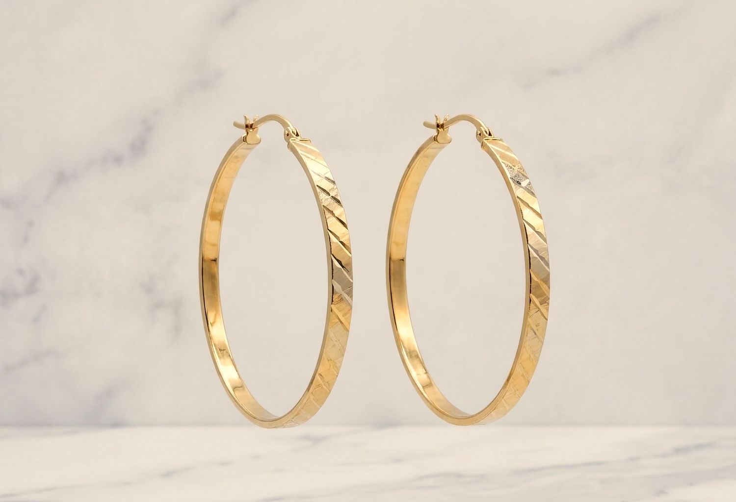 14kt Gold Two-Tone Hoop Earrings