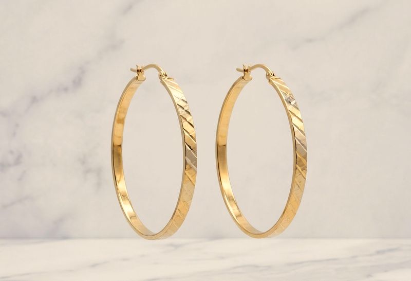 14kt Gold Two-Tone Hoop Earrings