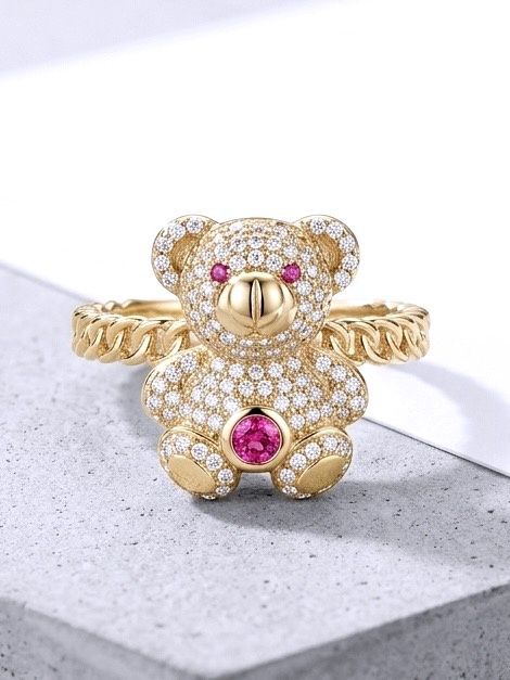 14kt Gold Plush Bear Ring