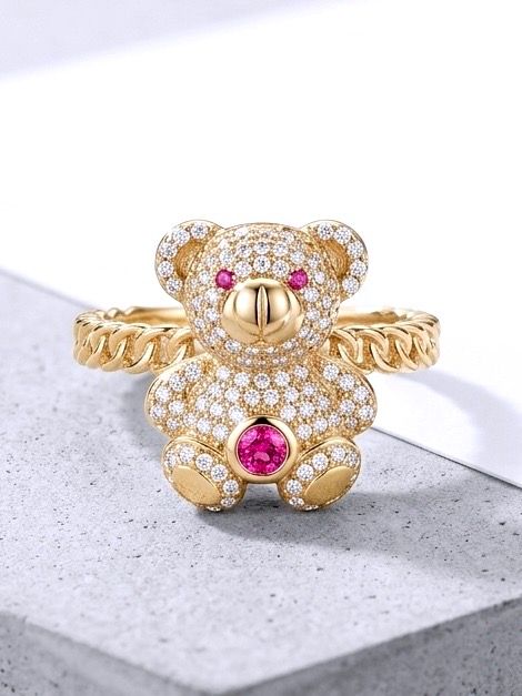 14kt Gold Plush Bear Ring