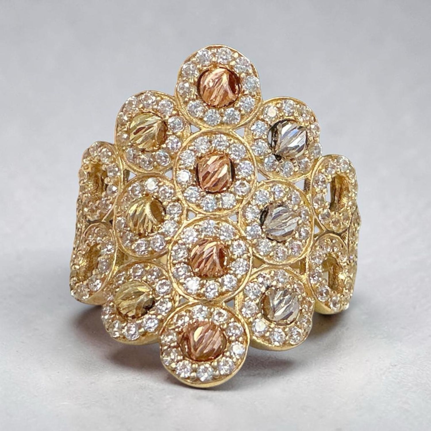 14kt Gold Cluster Cocktail Ring