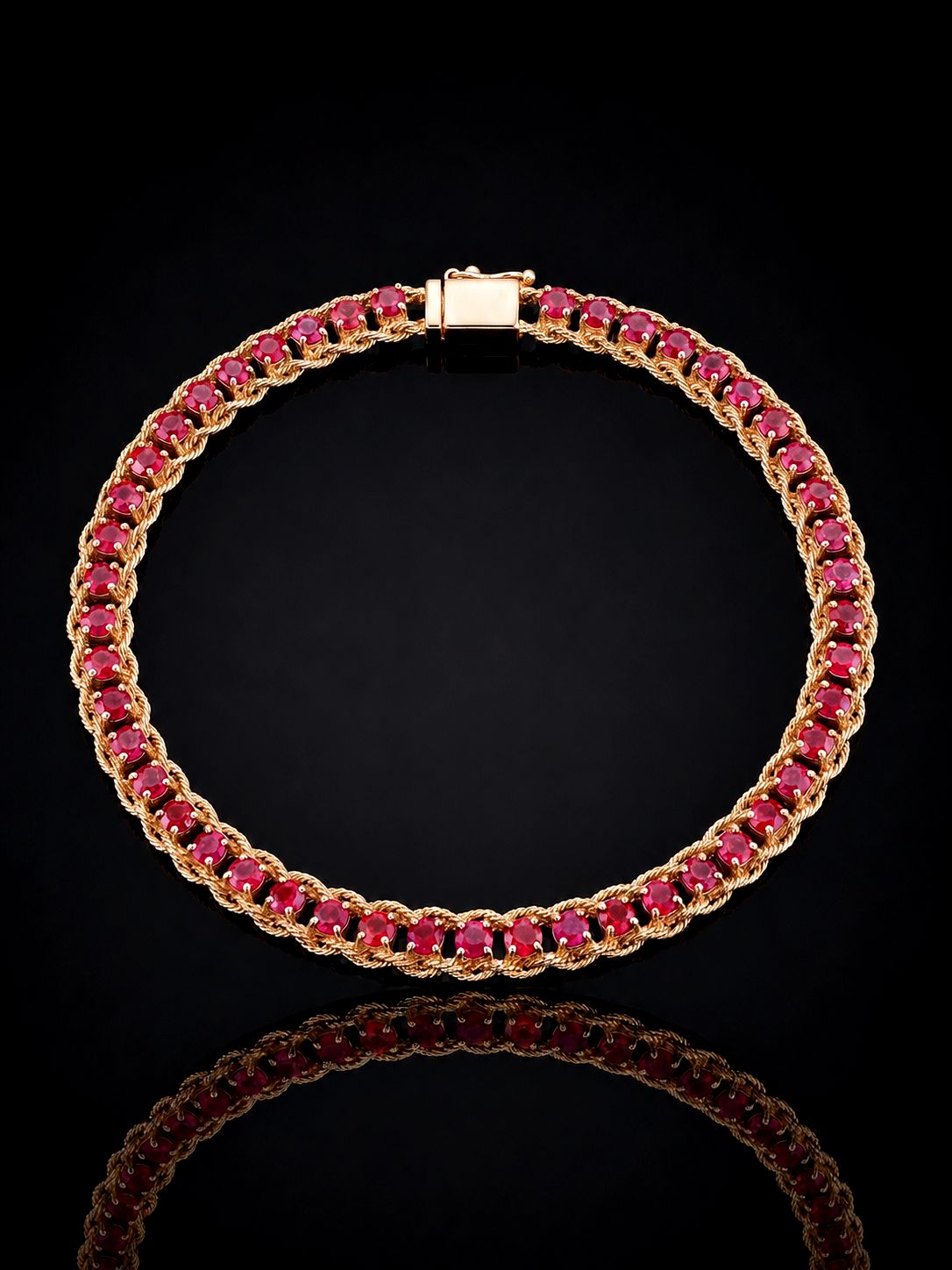 14kt Gold Ruby Stone Bracelet