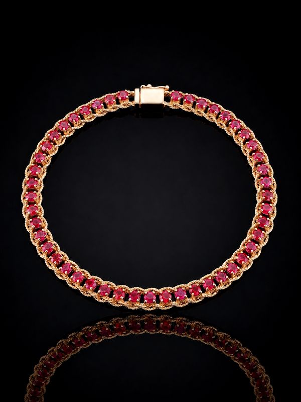 14kt Gold Ruby Stone Bracelet