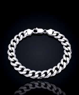 Sterling Silver Flat Curb Bracelet 7.8mm