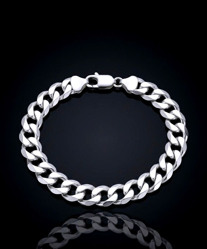 Sterling Silver Flat Curb Bracelet 7.8mm